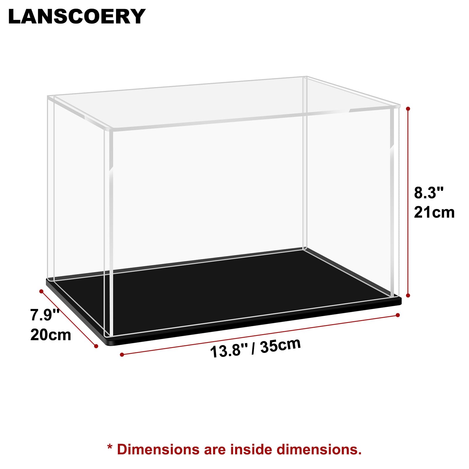 LANSCOERY Vitrina acrílica para modelos de 13.8 x 7.9 x 8.3 pulgadas