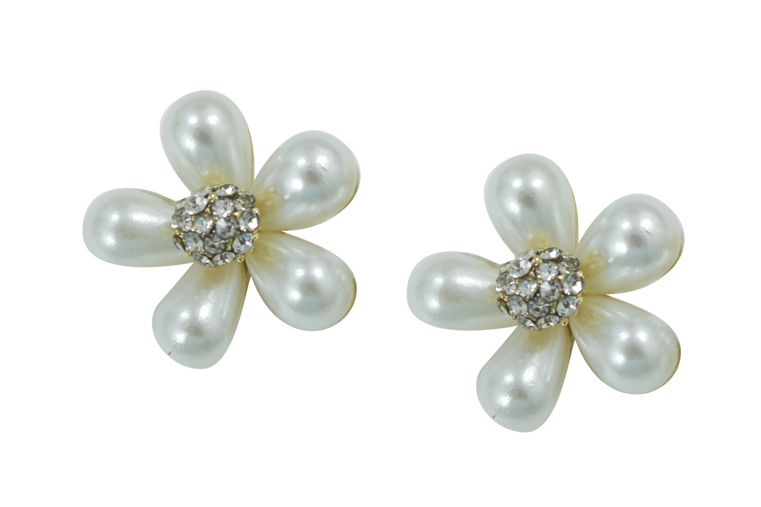Bridal Wedding white Imitation Pearl Flower Earrings