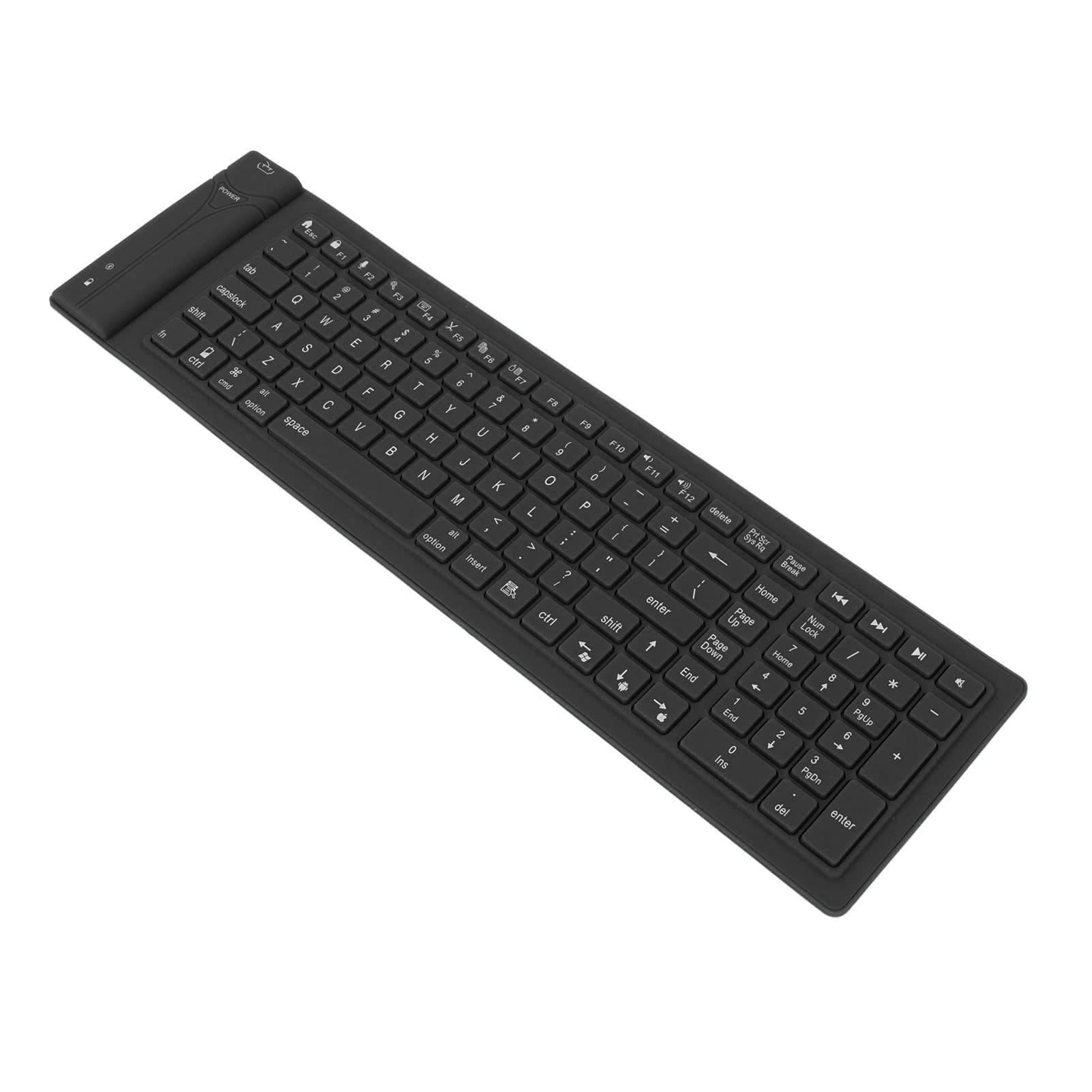 Tastiera silenziosa in silicone pieghevole tastiera in silicone senza fili 108 tasti portatile gomma morbida leggera impermeabile arrotolabile per computer portatile PC