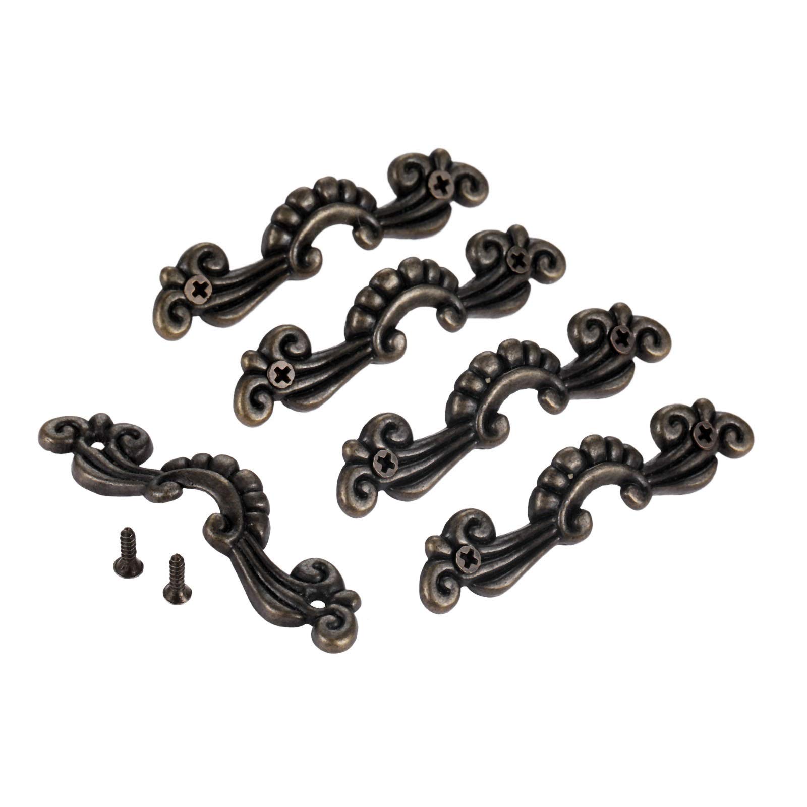 Nhawmebnz Bronze Antique Cabinet Drawer Handles 5Pcs Zinc Alloy Flower Drawer Pull Knobs Antique Furniture For Cabinet Door