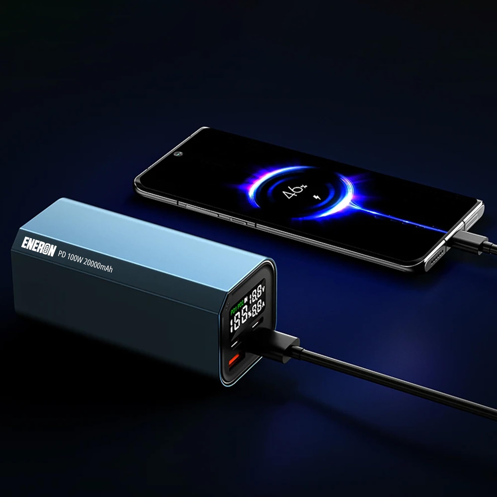 Powerbank ENERON 100 W 20 000 mAh szybka ładowarka 2 x USB-C / 2 x USB-A akumulator przenośny