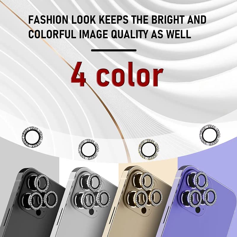 Image of [2 Pack For iPhone 14 /For iPhone 14 Plus Camera Lens Protector Alloy Metalin Ring Case Friendly Black