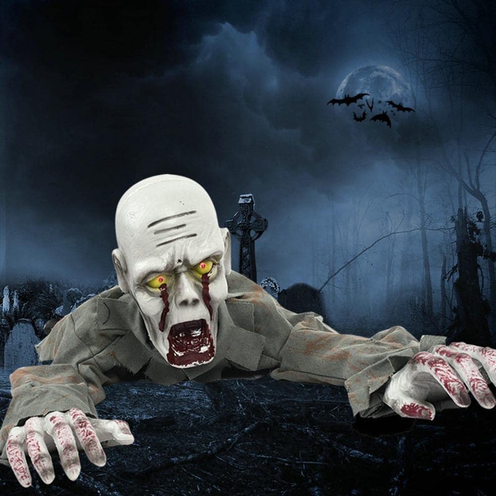 JTLB Zombie strisciante di Halloween con Controllo vocale, 115cm (A Capo