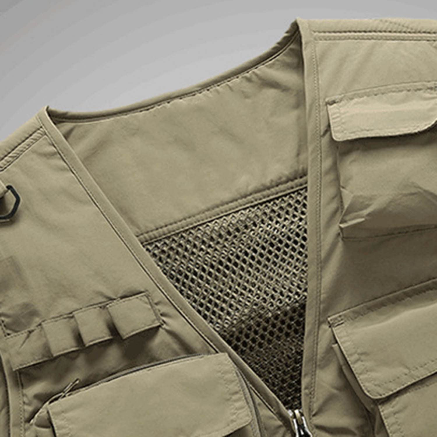 Chaleco De Hombre Al Aire Libre Multibolsillos Chaleco De Pesca Sin Mangas Chaqueta Fino Transpirable para Senderismo Pesca Camping