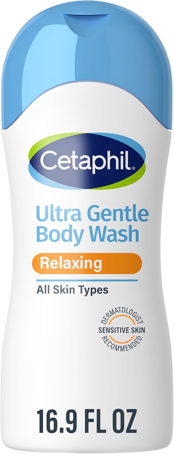 Cetaphil Ultra Gentle Refreshing Body Wash, For Dry to Normal, Sensitive Skin, 16.9oz, with Aloe Vera, Calendula, Vitamin B5, Hypoallergenic, Fragrance Free, Dermatologist Tested