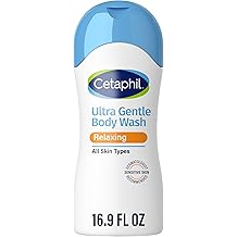 Cetaphil Ultra Gentle Relaxing Body Wash, For Dry to Normal, Sensitive Skin, 16.9oz, with Aloe Vera, Calendula, Vitamin B5, Hypoallergenic, Dermatologist Tested