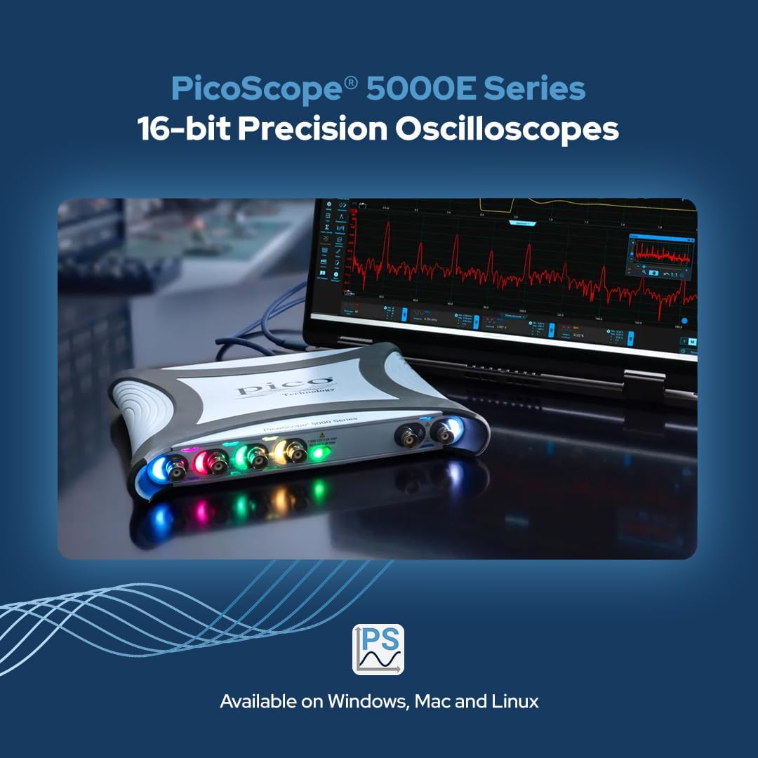 Pico Technology PicoScope 5463E - Osciloscopio USB de 4 canales, 100 MHz