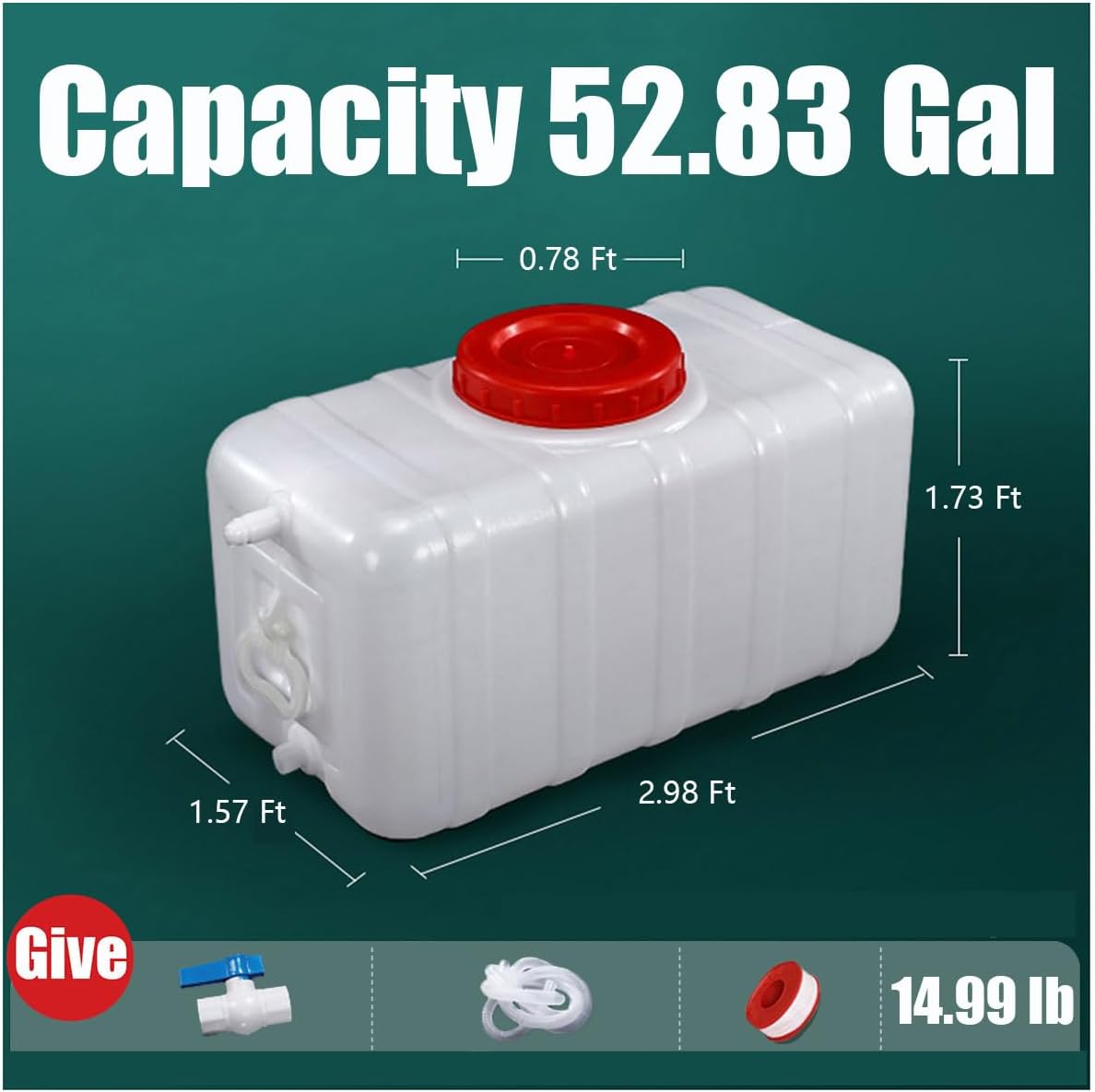 Multifunctional Large Capacity Water Tank，Durable and Reliable Bucket with Lid Containers for Outdoor Camping & Hiking Water Bucket Water Container Self-Driving Tour(Size:52.8 Gal)