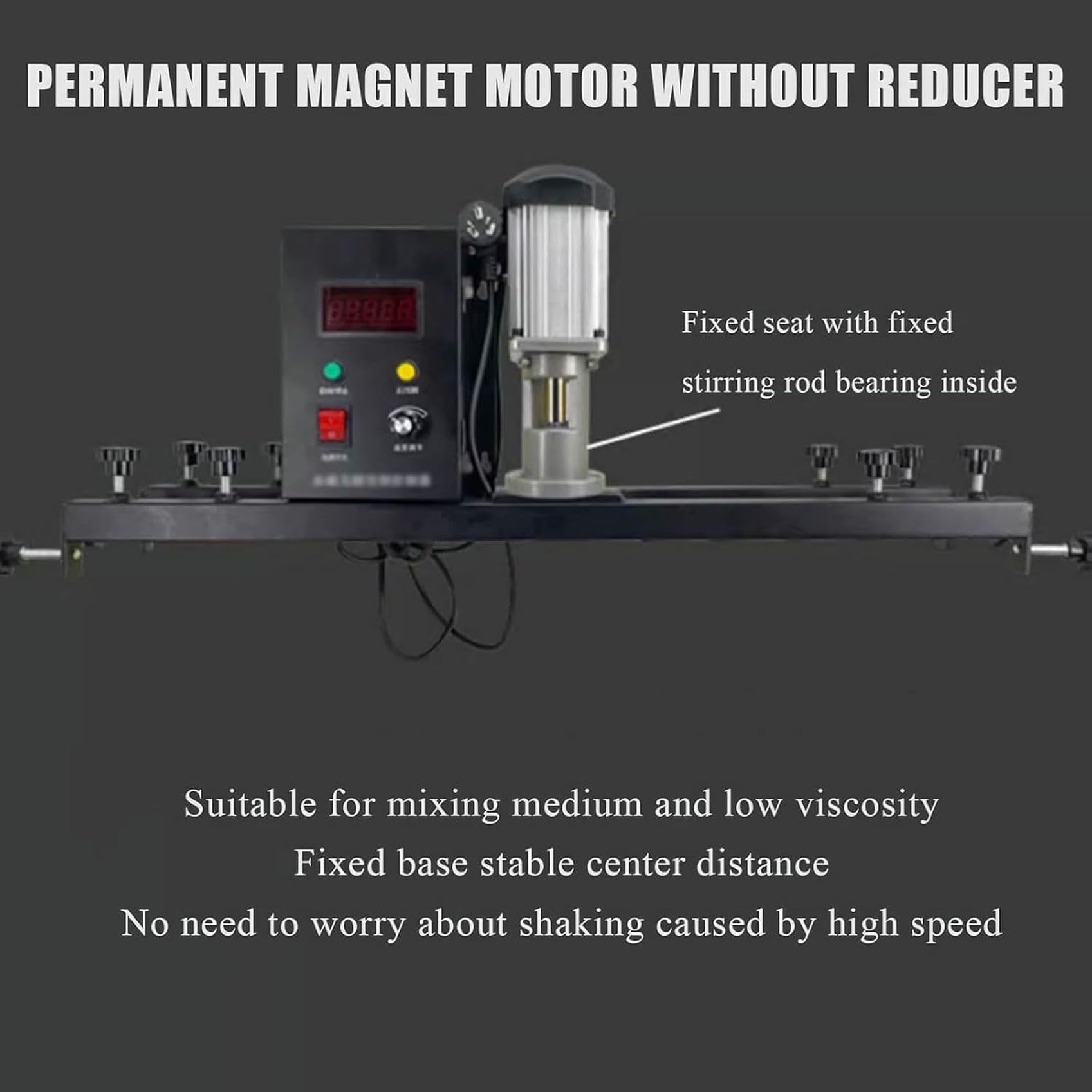 Agitador eléctrico para IBC de 1000 L, mezclador de tanque de acero inoxidable de 0 a 1000 RPM, ajustable de 720 a 1200 mm, con servomotor de imán permanente, para pintura, revestimiento, cemento