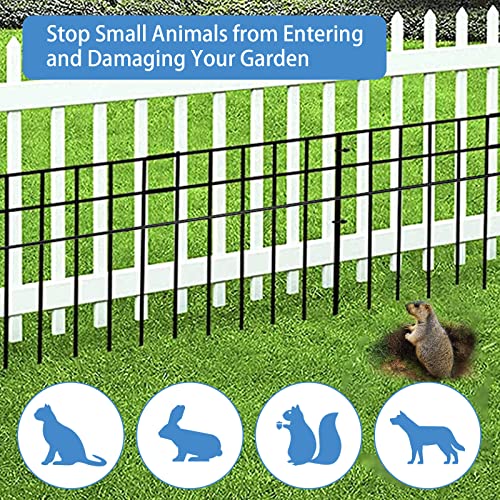 32x10-inch No Dig Animal Barrier Fence, 10 Pack Black Dig Protective Fence with 1.5 inch Spike spacing, Dog/Rabbit/Groundhog Underground Defence, for Outdoor Garden Patio - image 3