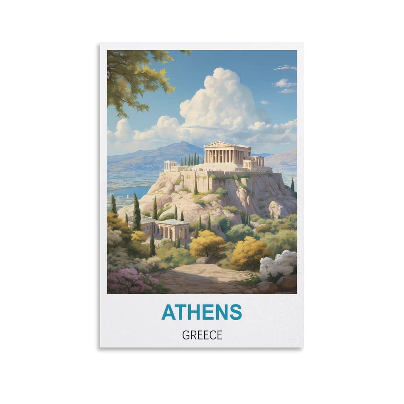 Vintage Metal Tin Wall Sign Athens Greece Art Plaque Poster Wall Decor for Home Tool Room Bar Club Restaurant Cafe 30x40cm