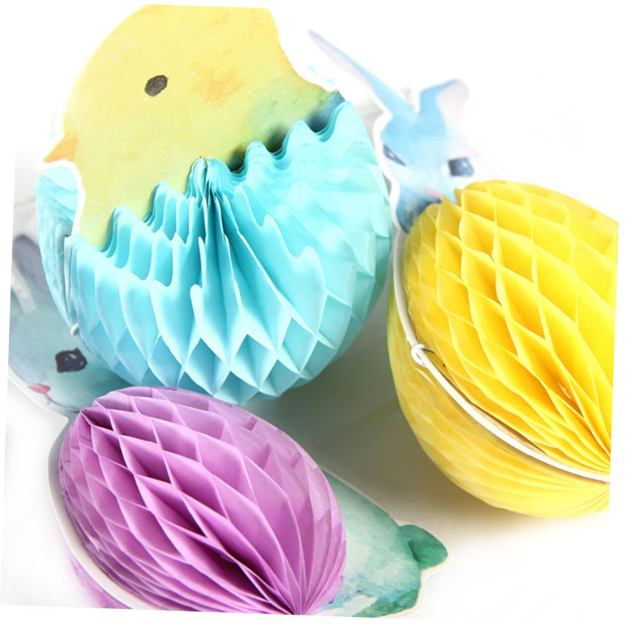Amosfun 9 PCS Coniglio di Pasqua Decorazione Coniglietti di Pasqua Decorazione Coniglio Appeso Bunny Pendente Ornamento del Soffitto A Nido d'Ape Palla