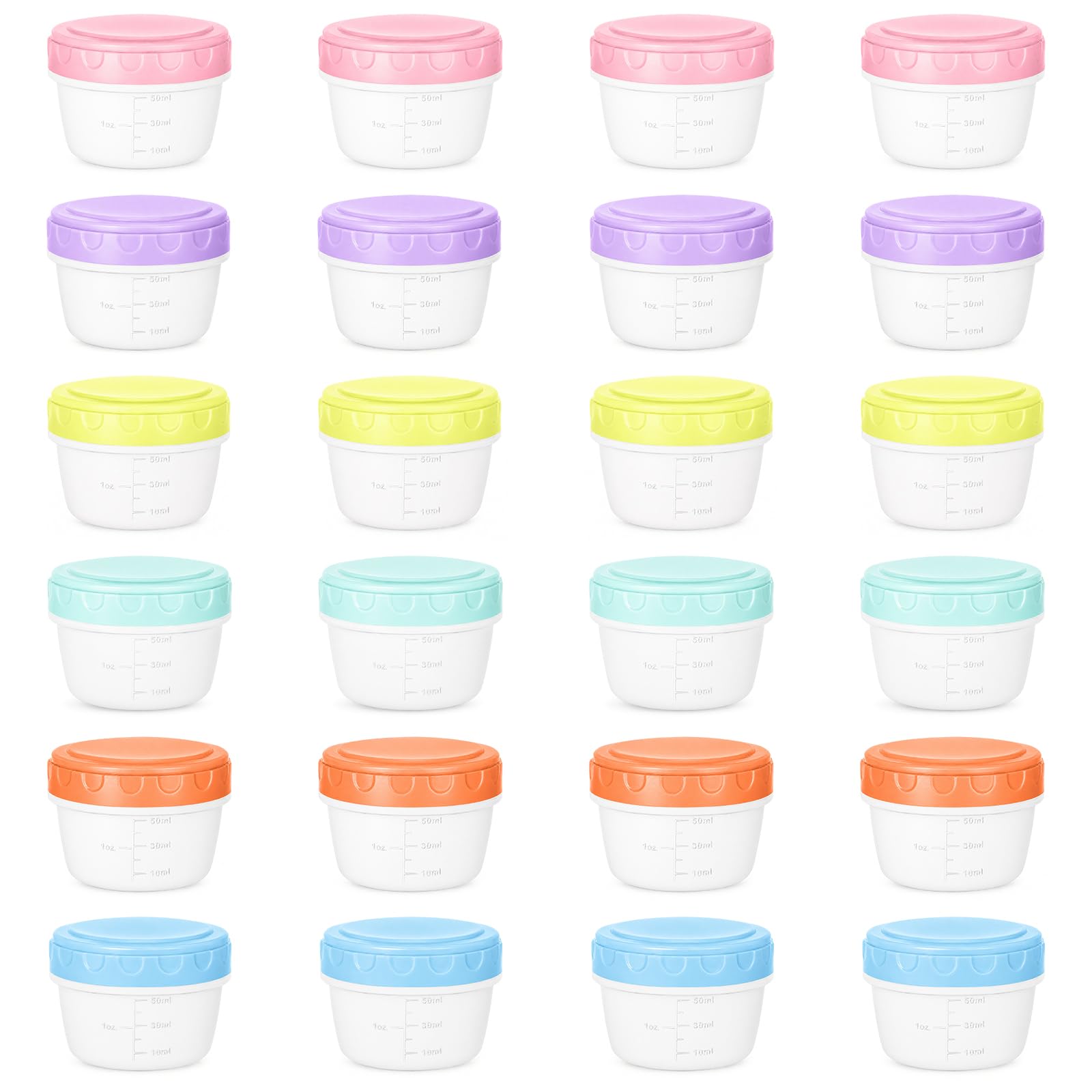 WEFINEST 24 pcs 80ml Small Plastic Containers With Lids Stackable