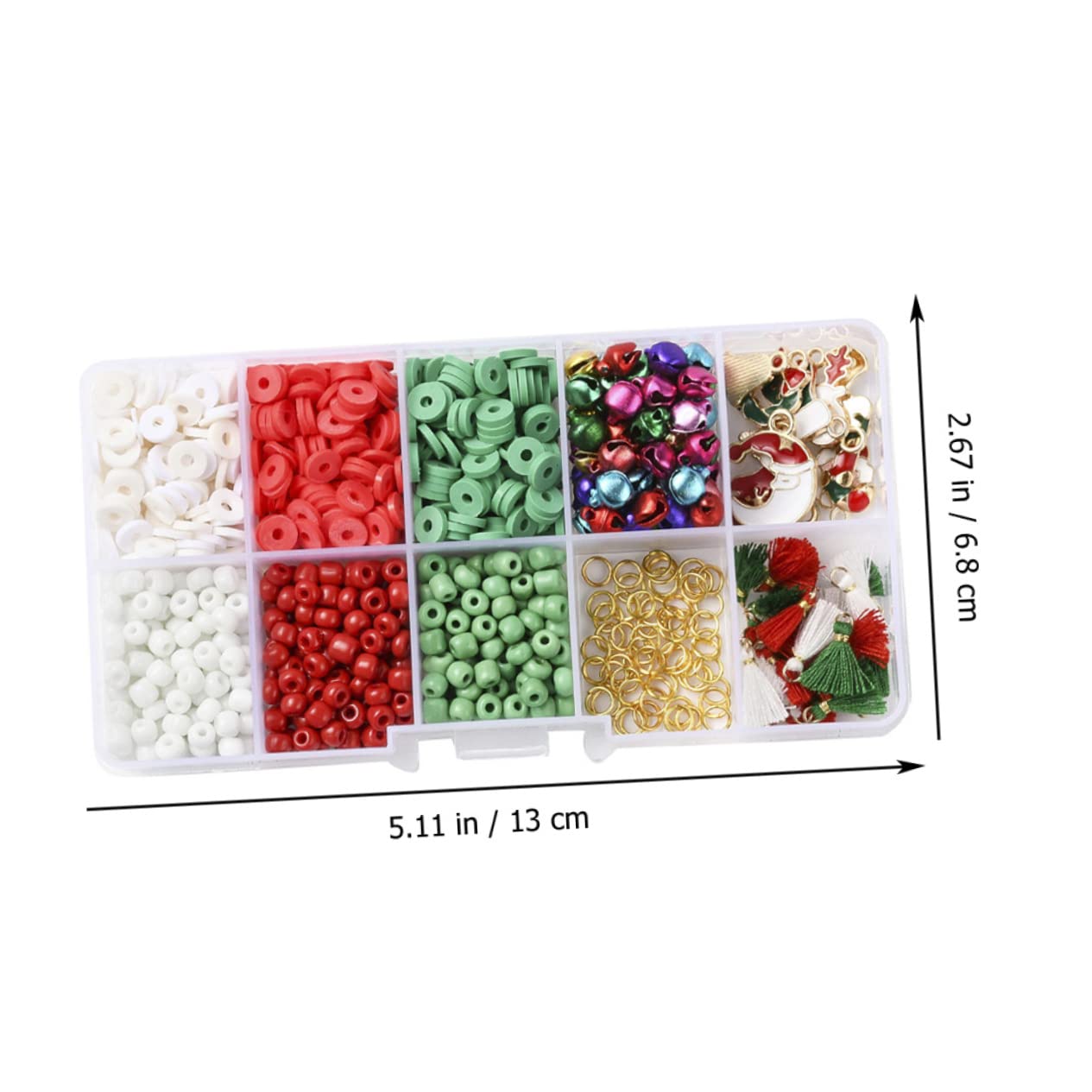 SHINEOFI 4 Juegos cuentas de navidad christmas ornaments kit joyeria accesorios niñas pulsera de navidad kit de fabricación de joyas para juego de collar arcilla polimérica
