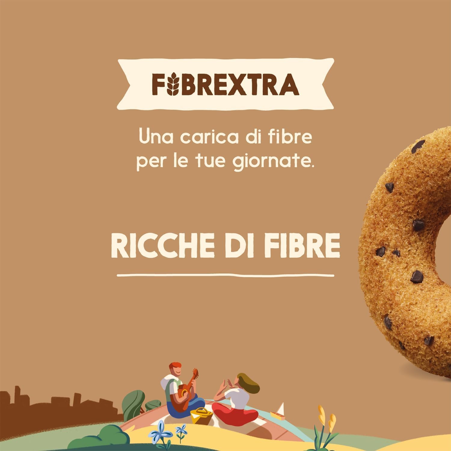 Ciambelline Integrali con Gocce di Cioccolato – 230g – Snack Dolce Ricco di Fibre con Farina Integrale – Variazioni 4/8/12 Pezzi (12 PEZZI)