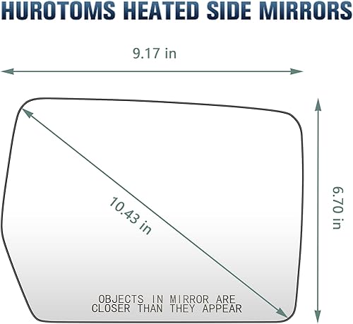 Miniatura 4 de Hurotoms Espejo lateral izquierdo + derecho para Ford F150 2004-2014 con placa trasera de repuesto para 4L3Z-17K707-DB y 4L3Z-17K707-DA