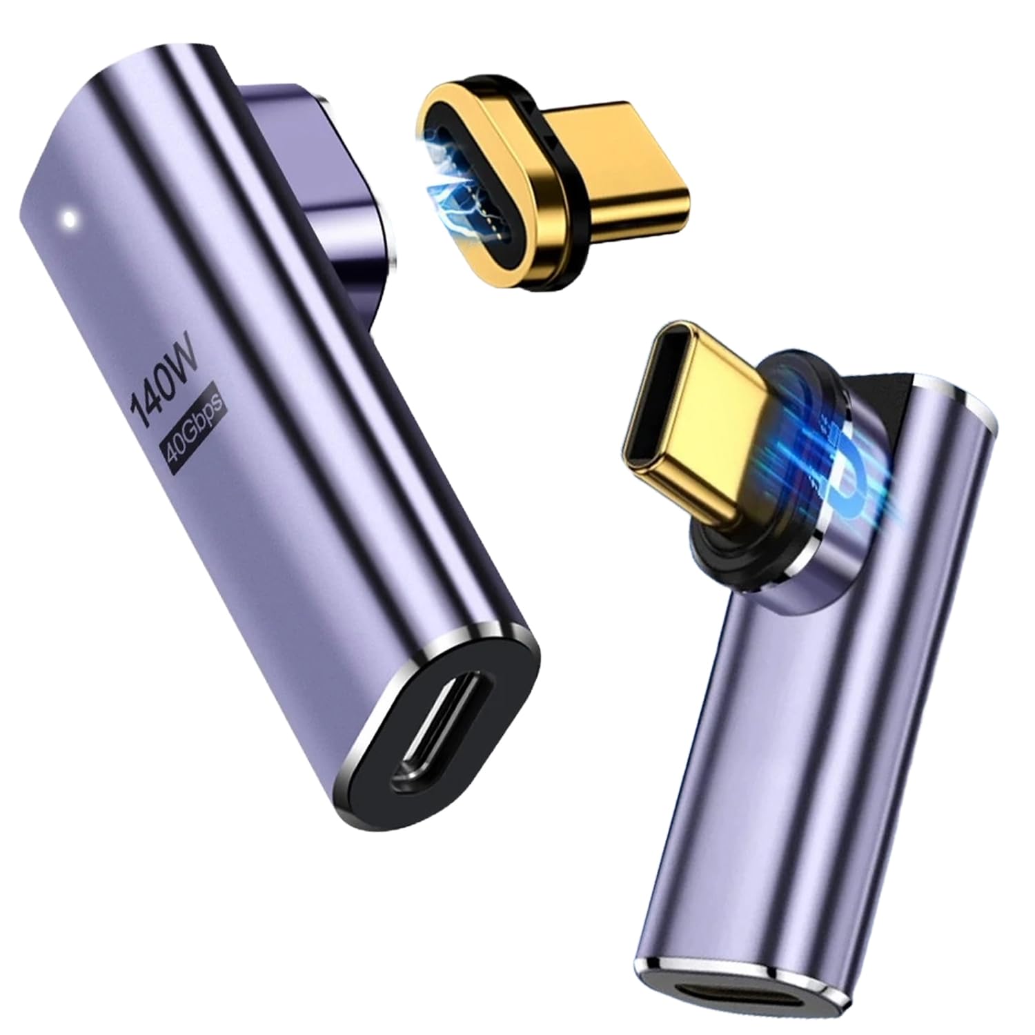 MICROWARE 140W Magnetic 90 Degree Right Angle USB C Adapter connectors Tips Heads for iPhone 15, MacBook, iPad, Switch, Tablets & Phones and More Type C Devices-image-36