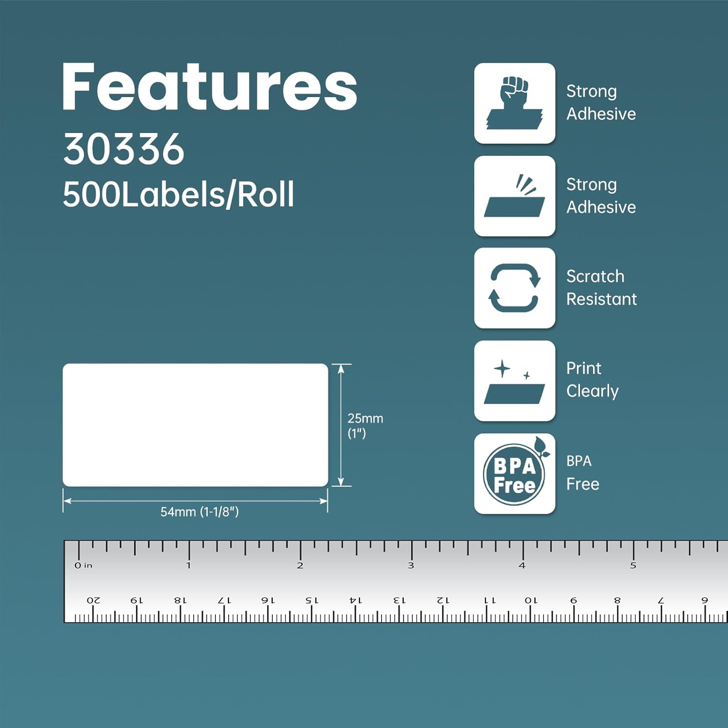(16 Rolls/8000 Labels) Compatible DYMO 30336 (1" x 2-1/8") Rerurn Address Labels - Compatible with DYMO Labelwriter 450