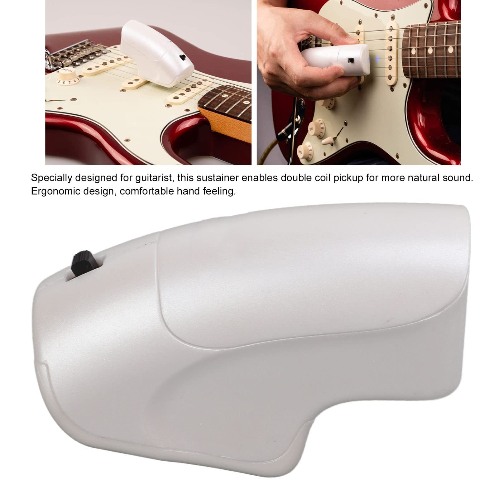 RiToEasysports Enrollador de Cuerdas de Guitarra, Dispositivo de de Sostenedor de Cuerdas de Guitarra Efecto Infinito de Mano con Pastilla de Doble Bobina 2 Modos Armónico Normal para