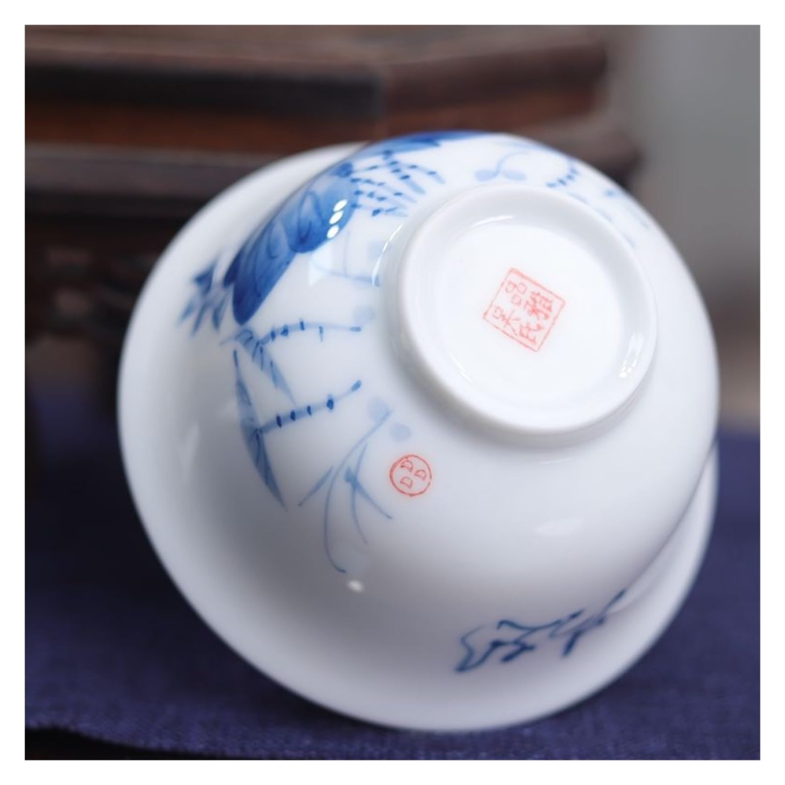 Zestaw Premium White Porcelain Gaiwan 160 Ml - Niebiesko-biała Ceramiczna Miseczka Na Herbatę Gongfu, Filiżanka Z Pokrywką Sancai, Chińska Ceremonia Parzenia Herbaty WyjąTkowe Obrazy