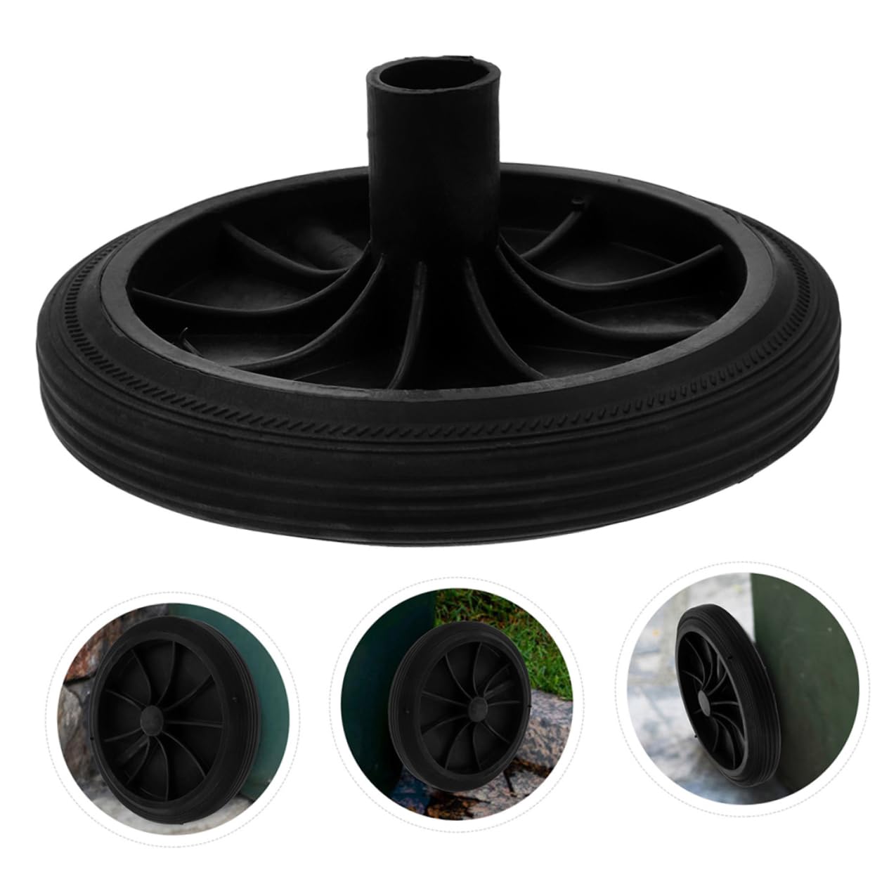 Zerodeko 2 Set Ruote Per Bidoni Della Spazzatura Da Esterno Carrello Della Spazzatura Ruote Per Pattumiera All'aperto Pratica Puleggia Per Pattumiera Gomma Da Cancellare Black 2 Pezzi * 2