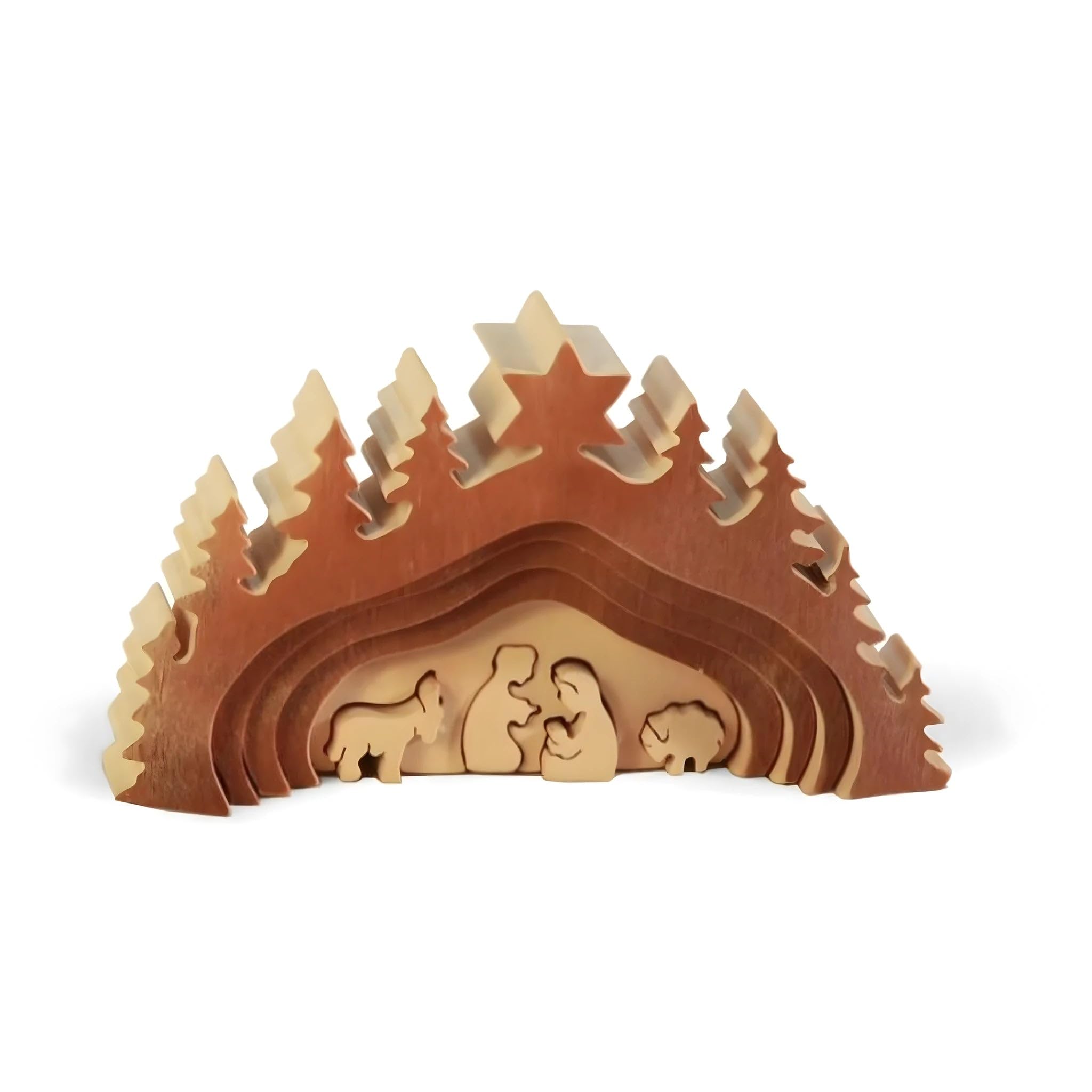 Crèche en bois incassable 9 cm | Alternative durable au plastique
