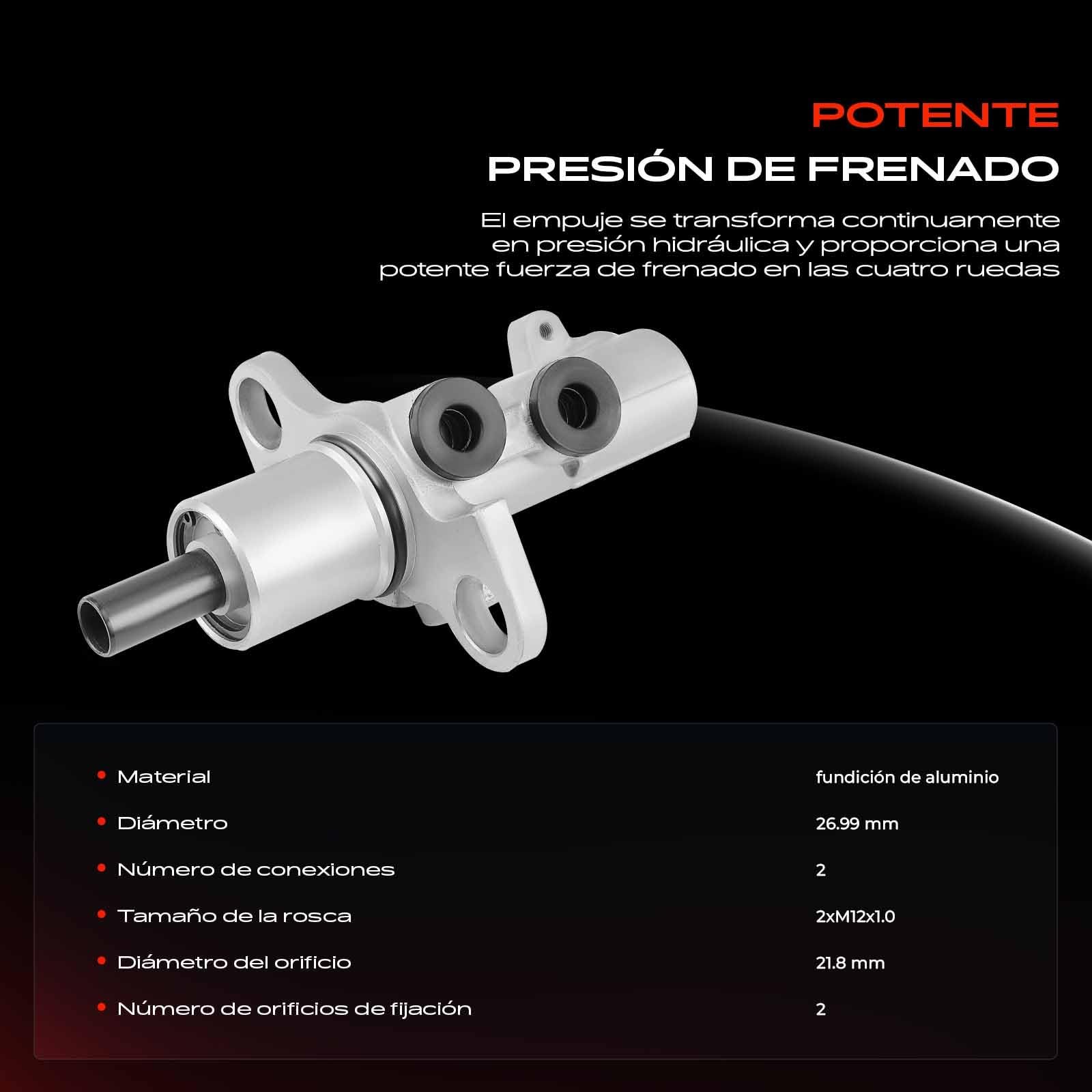 Frankberg Bomba de freno Cilindro de freno Compatible con P.h.a.e.t.o.n 3D1 3D2 3D3 3D4 3D6 3D7 3D8 3D9 3.0L A8 4E2 4E8 4.1L A8 4E2 4E8 4.2L A8 4E2 4E8 5.2L A8 4E2 4E8 3.7L Replace# 3D0611021