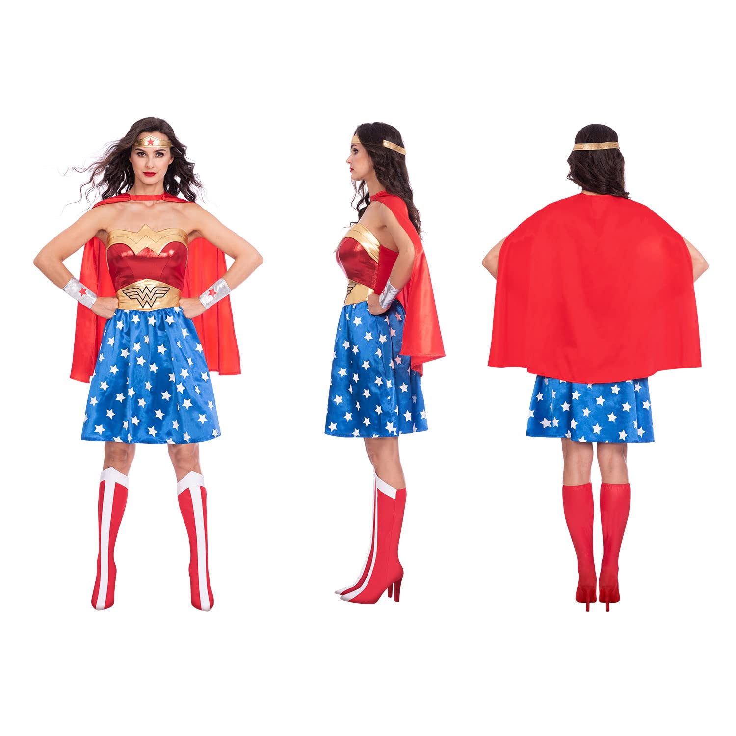 amscan Adults Womens Officially Licensed Warner Bros. Wonder Woman Superhero Fancy Dress Costume