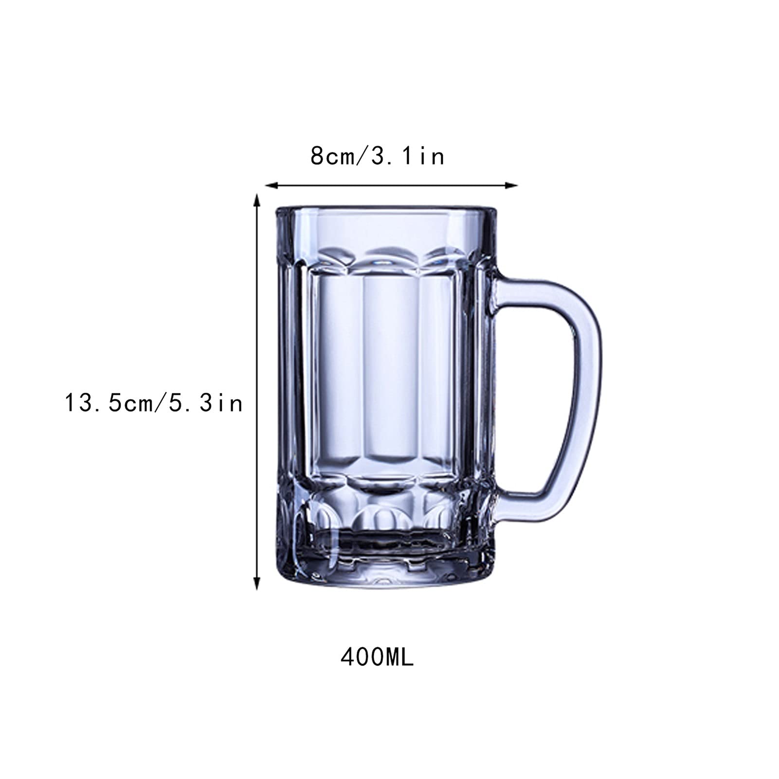 Vasos de cerveza, Vaso de pinta personalizado, tazas cerveza cristal con asa, juego 2 vasos cristalería for bebidas, for agua, vino, zumo, bar