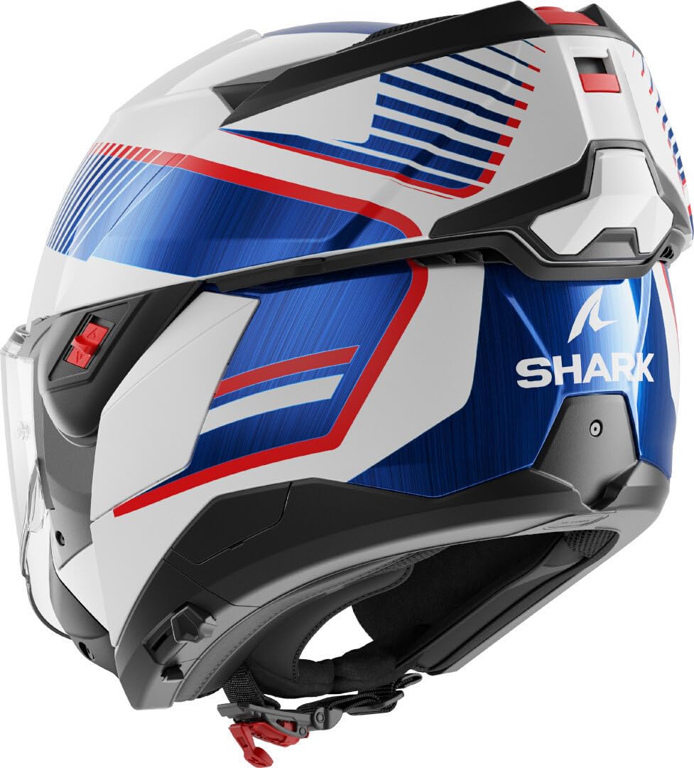 Shark, Casque Moto Modulable OXO SIKTER White Chrome Blue WUB