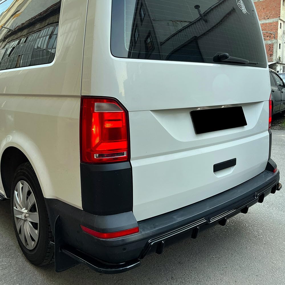 Oneway Jupes de pare-chocs arrière (coins) compatible avec Volkswagen Transporter T6/T6.1 2015-2022 - Noir brillant