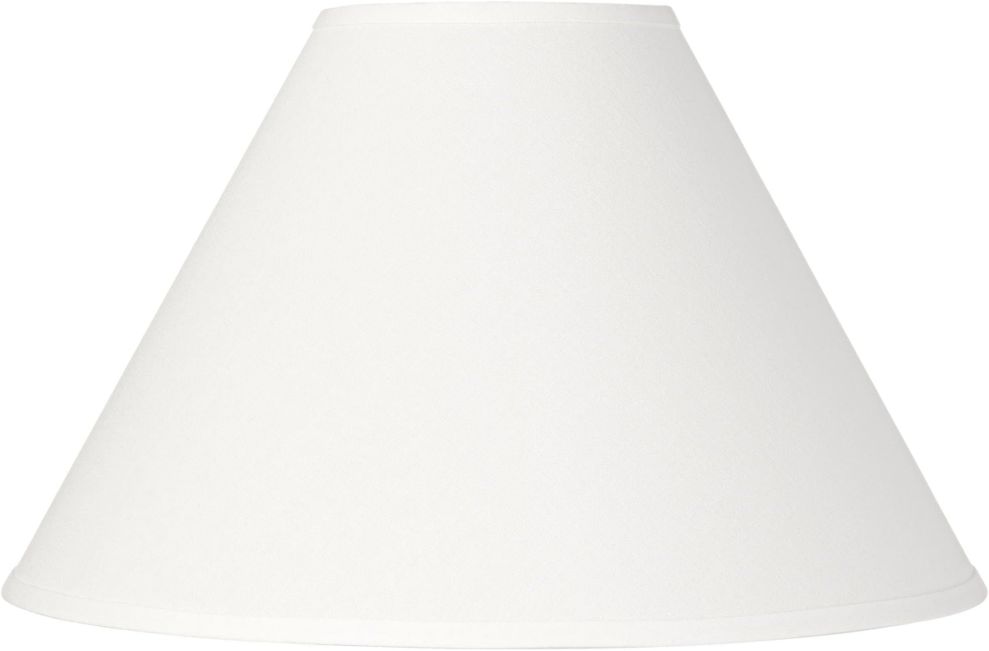 6" Top x 17" Bottom x 10" High x 11 1/2" Slant Lamp Shade Replacement Large White Chimney Round Country Traditional Linen Fabric Spider Harp Finial - Springcrest