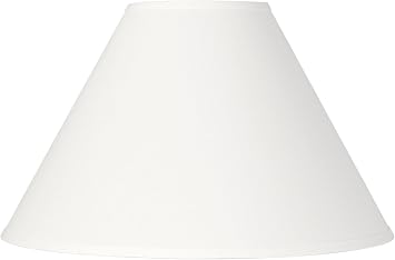 6" Top x 17" Bottom x 10" High x 11 1/2" Slant Lamp Shade Pre-Assembled Replacement Large White Chimney Round Country Traditional Linen Fabric Spider Harp Finial - Springcrest