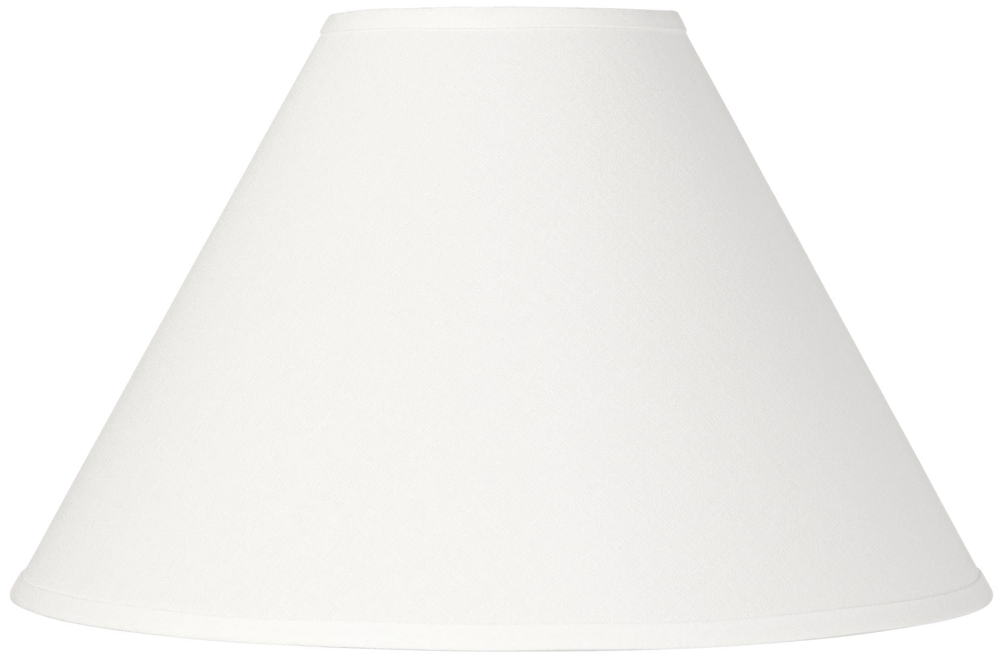 6" Top x 17" Bottom x 10" High x 11 1/2" Slant Lamp Shade Replacement Large White Chimney Round Country Traditional Linen Fabric Spider Harp Finial - Springcrest