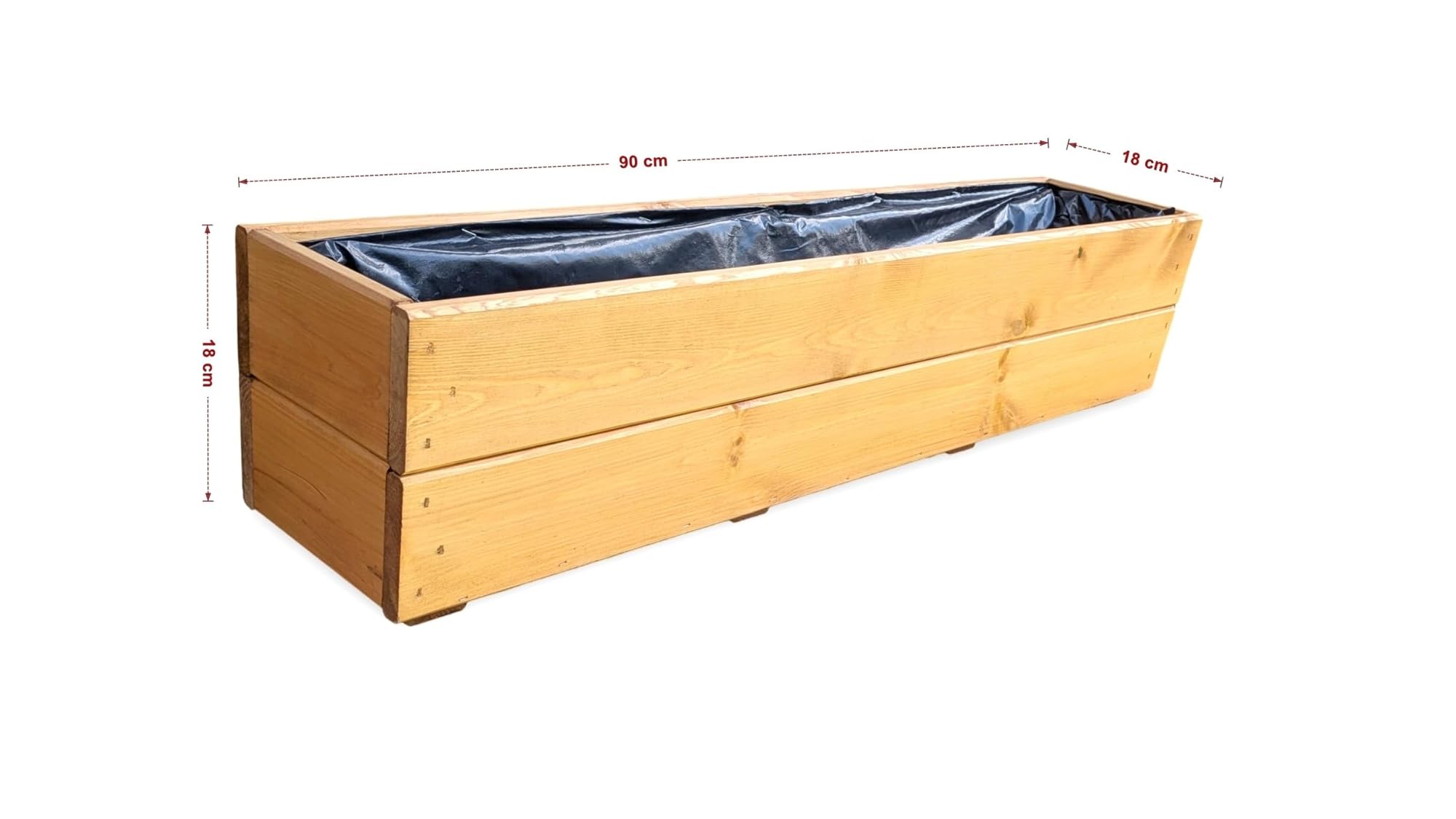 FKL DESIGN Home Deco Jardinière en Bois jardinière terrasse entièrement assemblée D27 chêne (Longueur 90 cm)