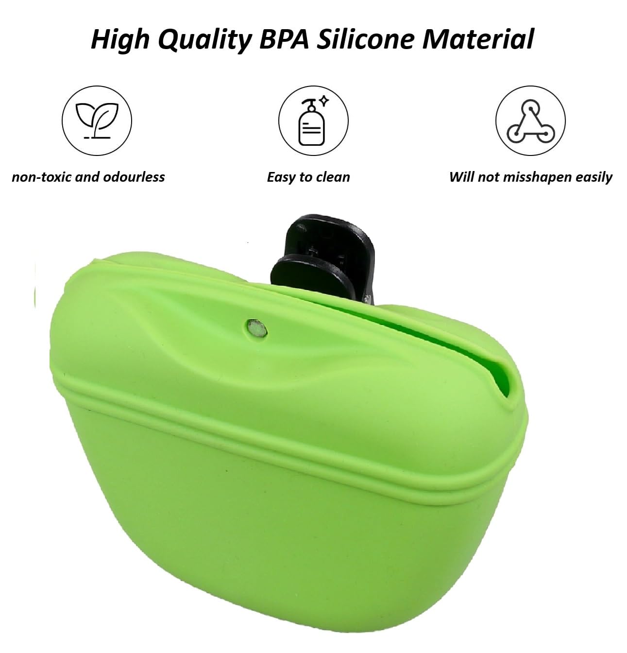 V.S.P. Silicone Dog Treat Pouch, Clip on Portable Training Container, Convenient Magnetic Buckle Closing and Waist Clip - Image 2