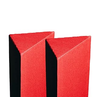 Timber Acoustics® Tri Bass Traps | Absorption for Balanced & Clear Audio | Acoustic Room Treatment | Rockwool | NRC = 0.90 [SET OF 2] (Red, 2'x4'x18")