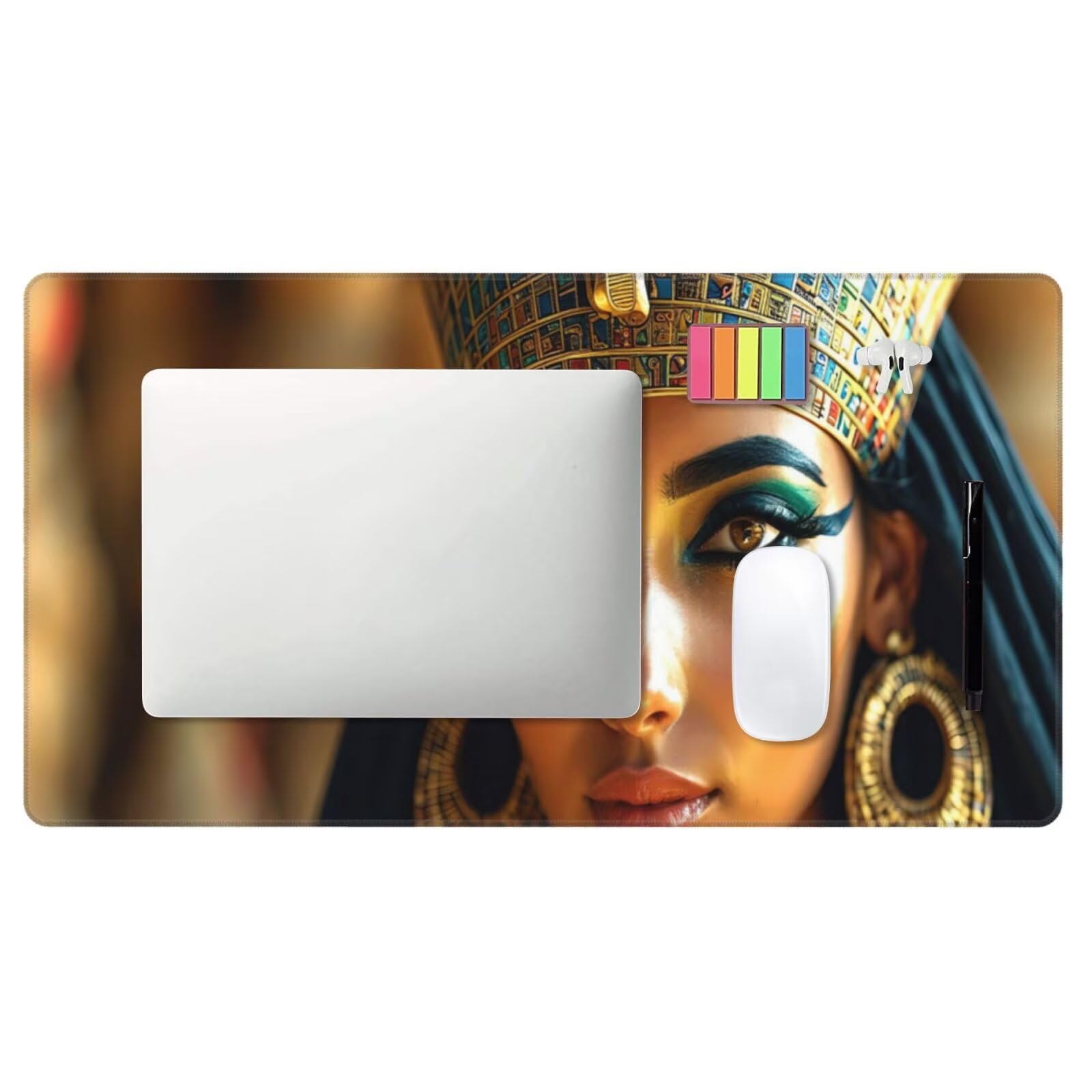 Tappetino Mouse Gioco, Tappetino Mouse XXL 1400 x 600 x 3 mm Mousepad India Sottomano Scrivania con Base in Gomma Antiscivolo, Donna Computer Gaming Ufficio Accessori, per Gaming pc, Laptop U-891