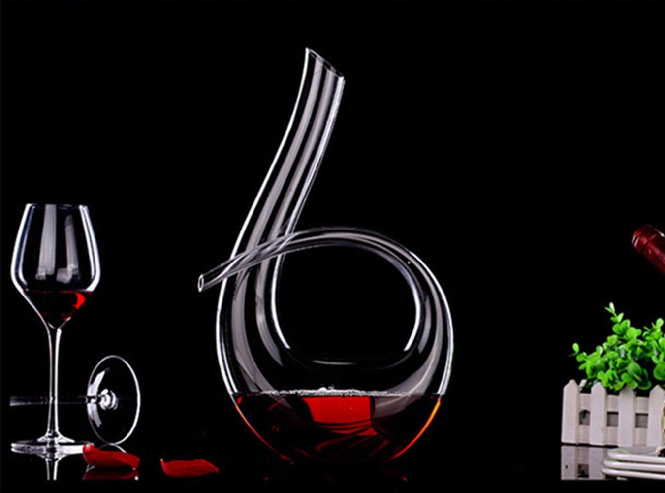 Jarra de Cristal Hecha a Mano Vertedor de Vino Tinto Jarra de Decantación de Vidrio para Bar Botella de Agua Vasos de Regalo (Color : 1)