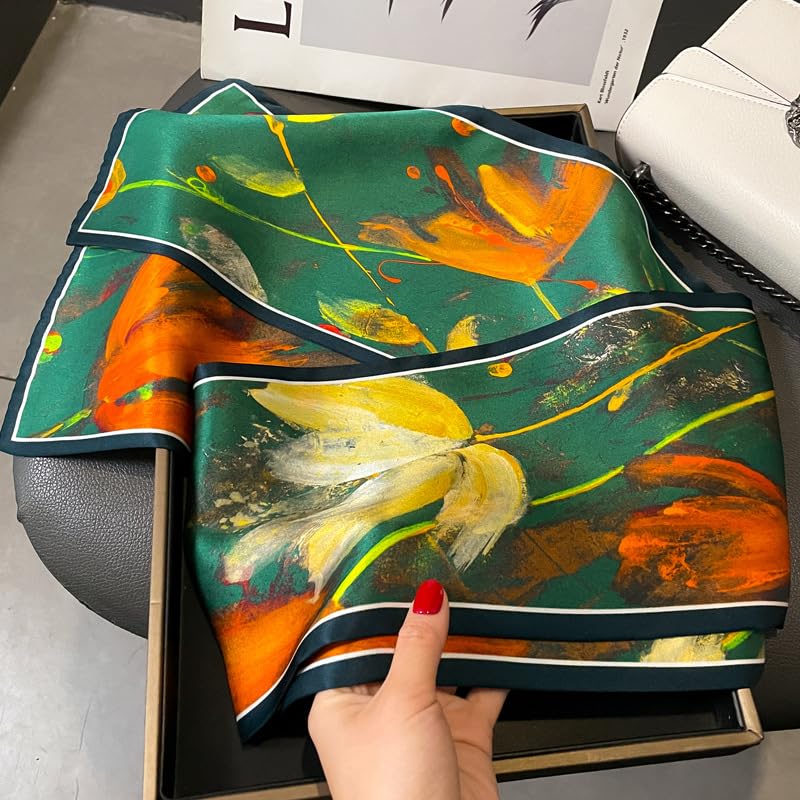 100% Mulberry Silk Scarf for Women - 59”*6.3” Long Headscarf Neck Scarf Hair Wraps - Shawls with Gift Packed4