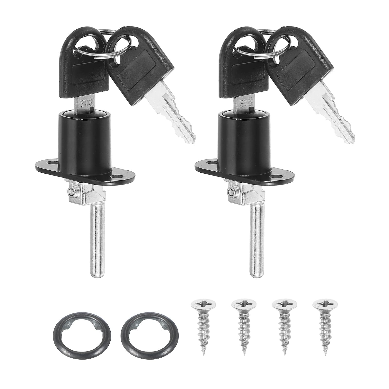 PATIKIL 2Pcs Black Drawer Lock with Keys