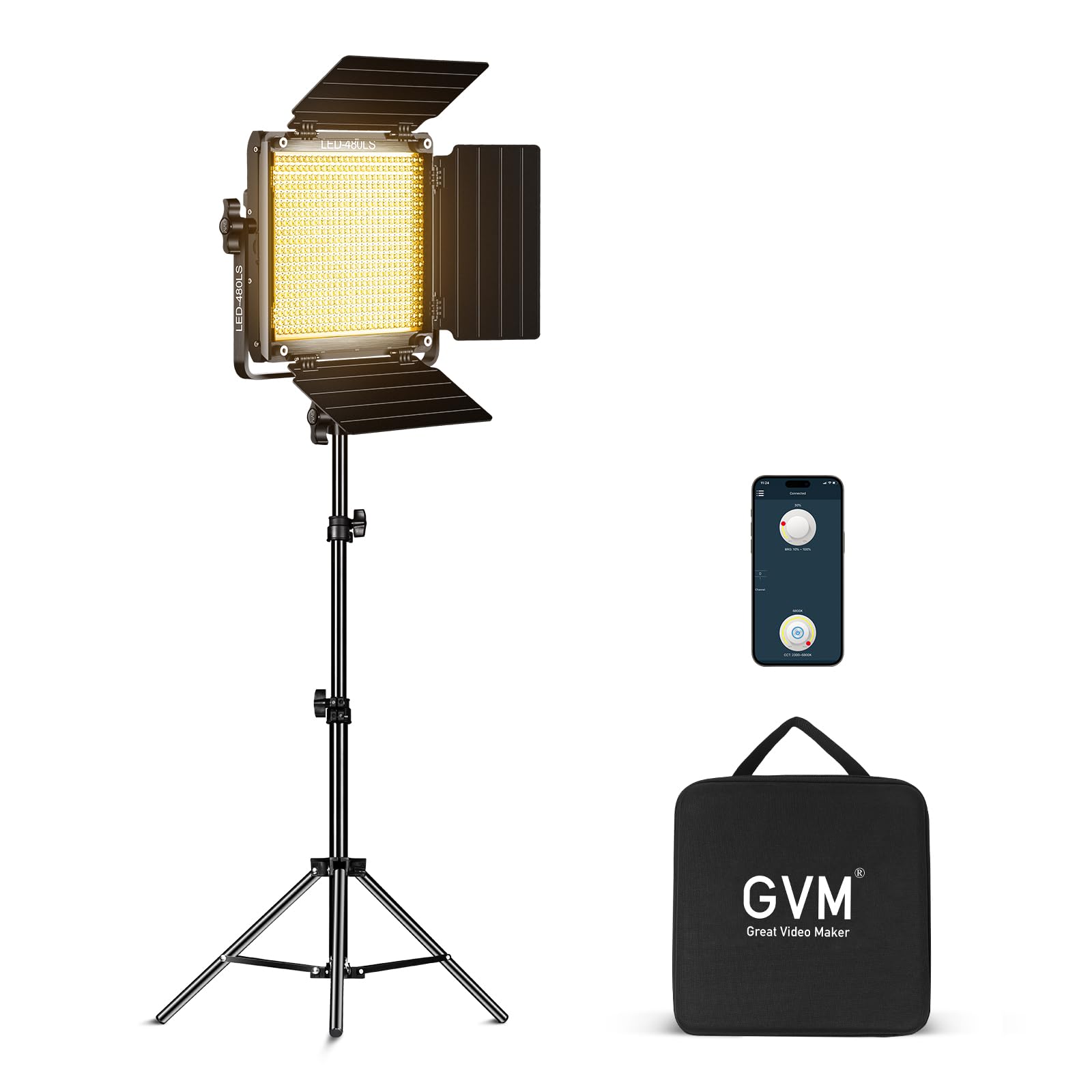 Amazon.com: GVM 480 LED Video Light with Tripod, Dimmable 2300K