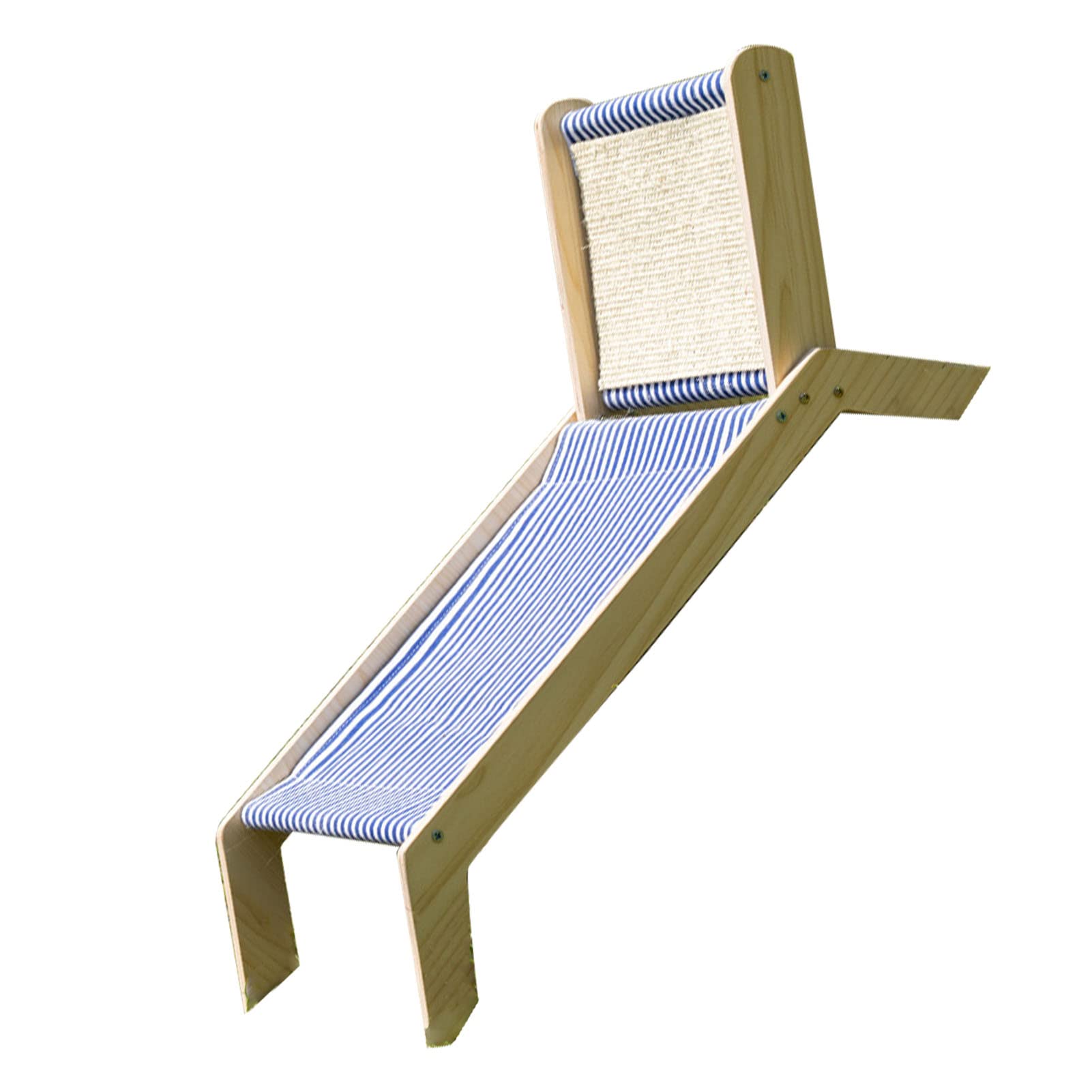 Pssopp Katzen-Hängematte, Katzenbett-Hängematte, Katzen-Strandstuhl, Sommer, Ganzjährig, Erhöhtes Katzenbett mit Sisal-Kratzer für Drinnen und Draußen (Strandstuhl)