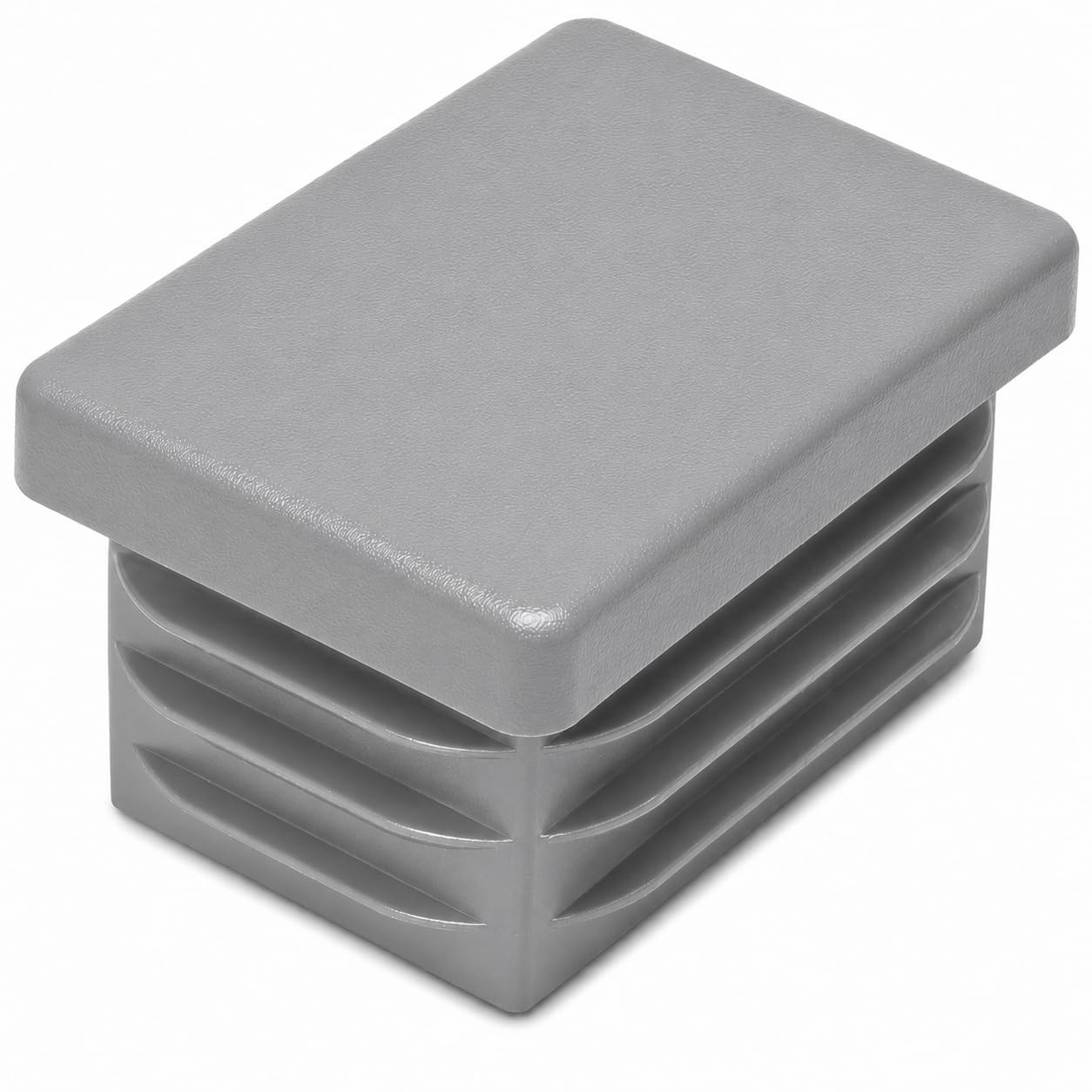 (Pack of 20) Rectangular Plastic Plugs 63/64" x 1-3/8" (25 x 35 mm), Matt Tube Inserts, Fence Post Caps, Window Gray RAL 7040