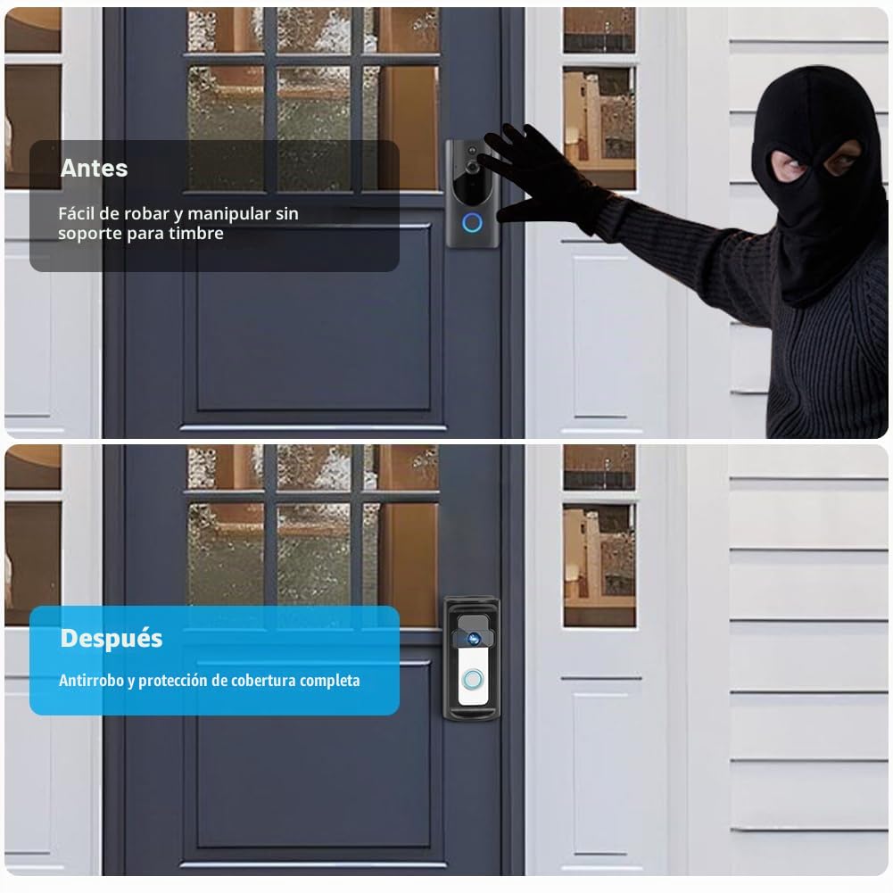 Timbre de la Puerta de Soporte, Video Timbre de la Puerta de Soporte, Timbre de la Esquina Adaptador, Compatible con Video Doorbell Wired Pro2 Plus/3/2/1