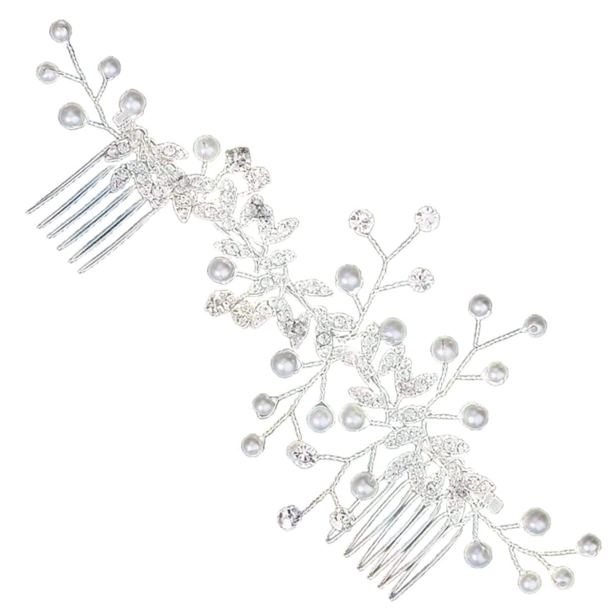 FRCOLOR 5 Piezas accesorios para el cabello de novia diadema de perlas accesorios para el cabello para niñas hair topper horquillas de novia suministros de boda tocado para Metal