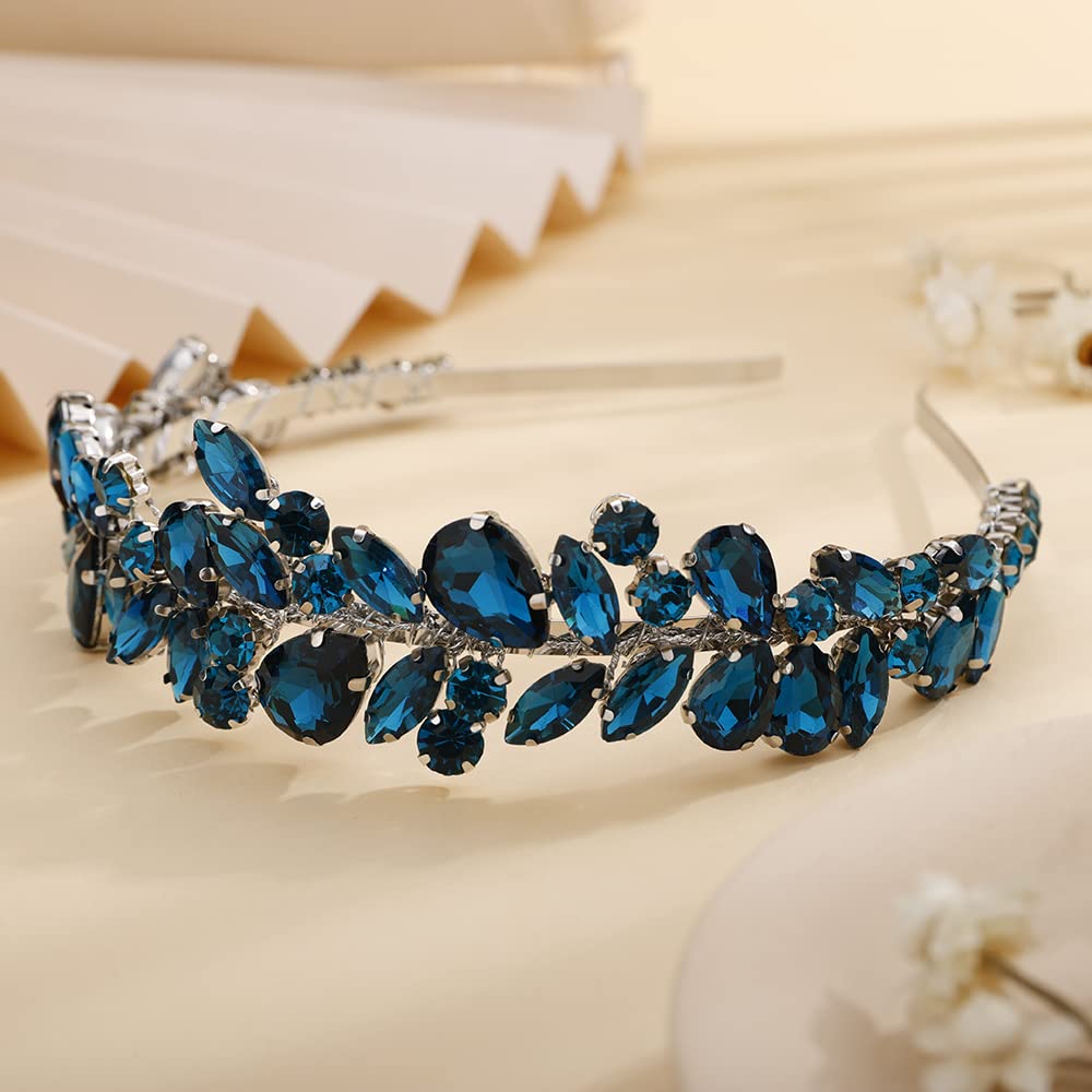 Photo 1 of Teyglen Rhinestone Crystal Headband - Malachite Blue