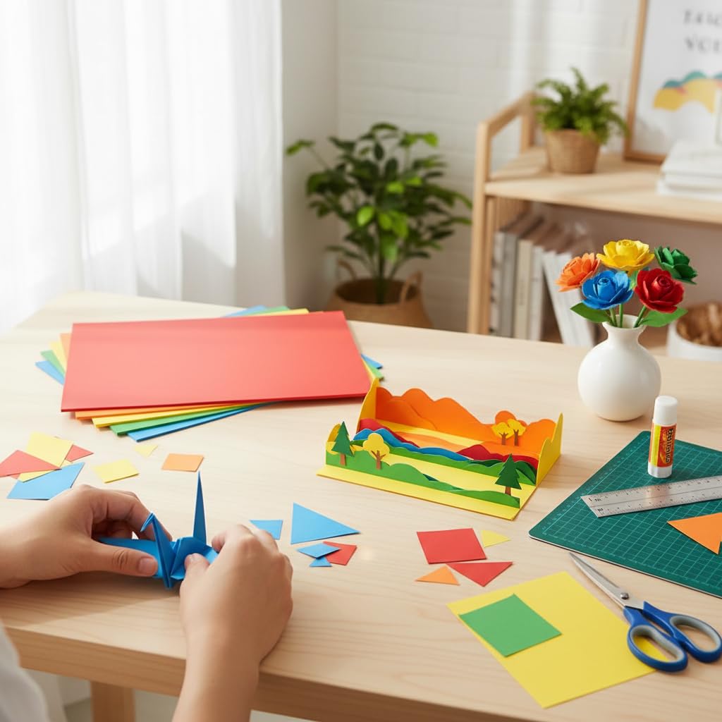 Hawksbill Card + Craft Lot de 100 feuilles de papier cartonné A4 160 g/m² Couleurs arc-en-ciel assorties pour les activités artistiques et artisanales des enfants