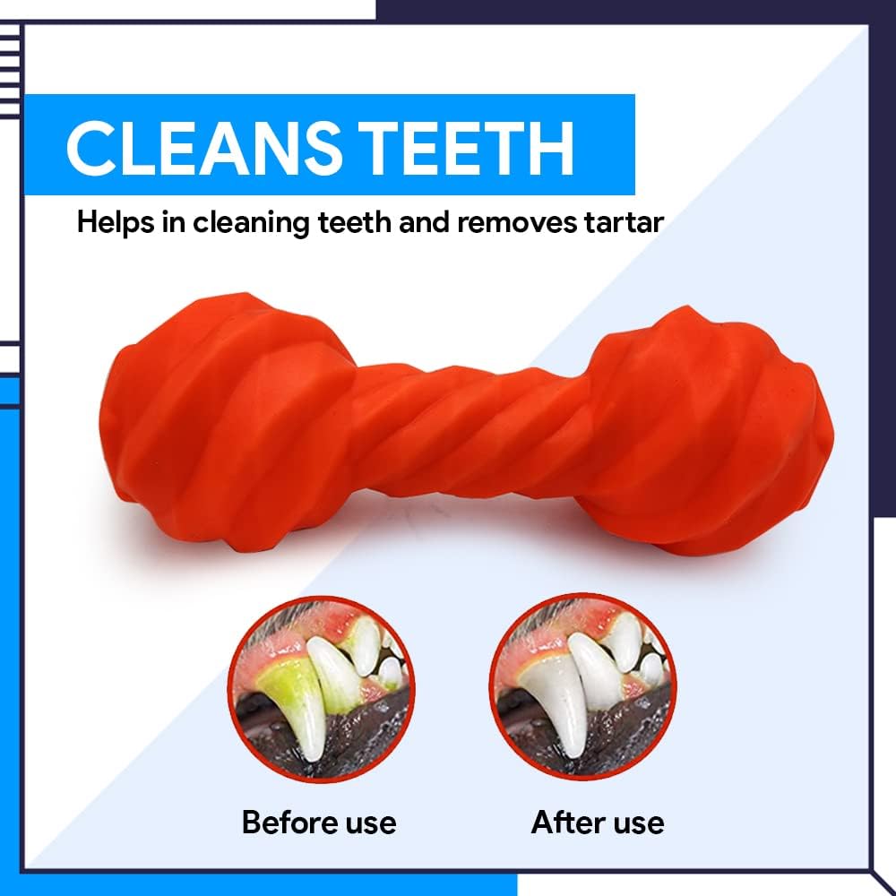 Goofy Tails Dog Toys - Super Flavoured Dumbbell Treat Dispensing Chew Toys, Ideal Interactive Dog Toy for All Breeds and Sizes (Super Dumbbell, Large) (Colour May Vary)
