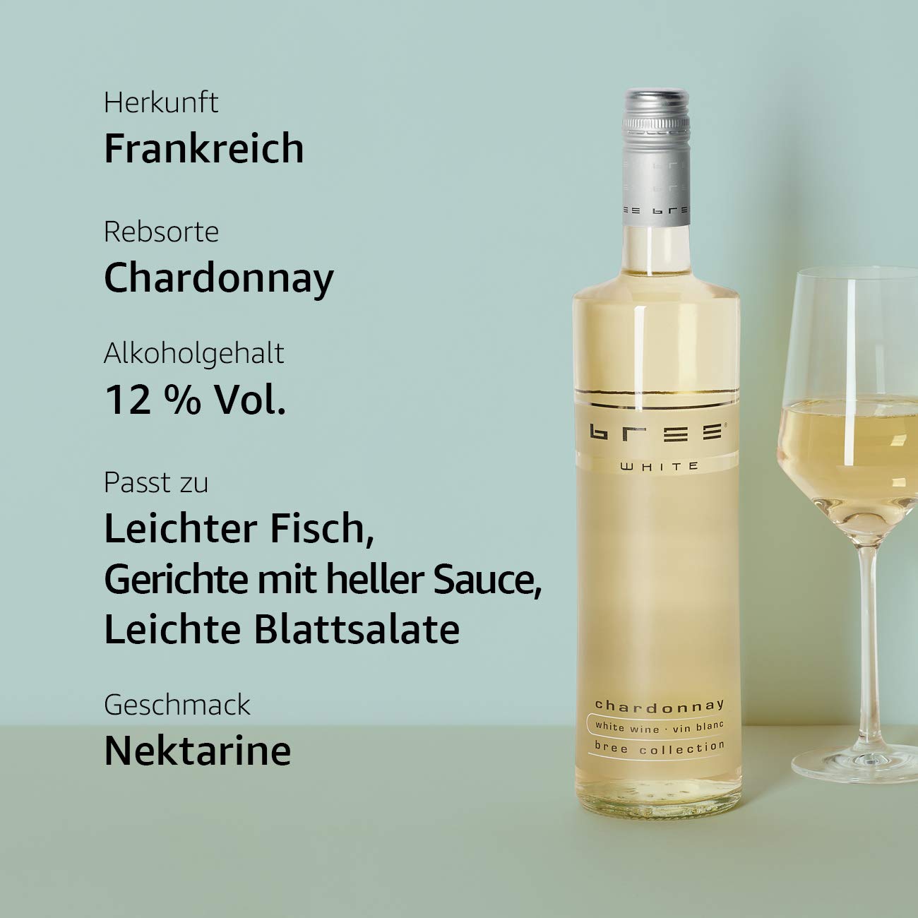 Bree Chardonnay Weißwein halbtrocken (6 x 0.75 l)